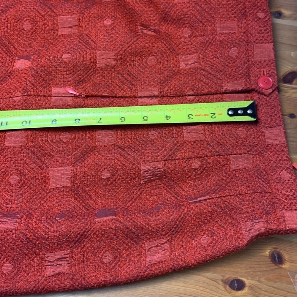 Louis Feraud Vintage Wool Blend, Lined, Rusty Red Blazer and Skirt Set - Picture 17 of 17
